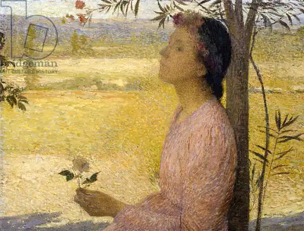 Martin, Henri: Young Woman with a Rose