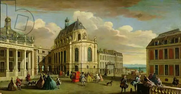 Rigaud, Jacques: Vue de la chapelle du château de Versailles de la cour