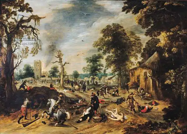 Vrancx, Sebastian: Ein Dorf plündern