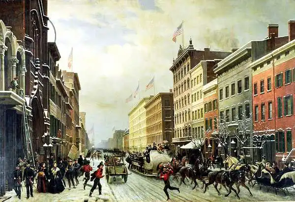 Sebron, Hippolyte Victor Valentin: Scène de rue à New York
