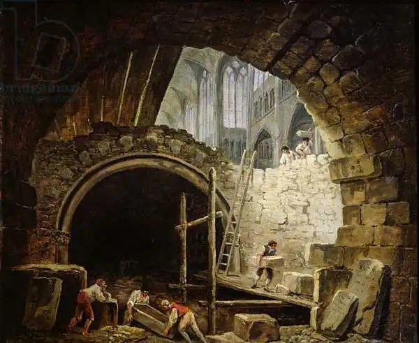 Robert, Hubert: Plünderung der königlichen Gewölbe in St. Denis im Oktober 1793