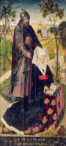 Weyden, Rogier van der: Guillemette de Montagu with Saint Guillaume, 1460-66