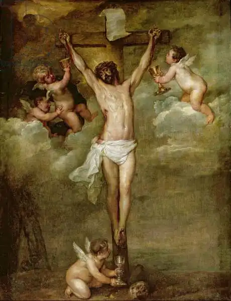 Rubens, Peter Paul: Christ attended by angels holding chalices