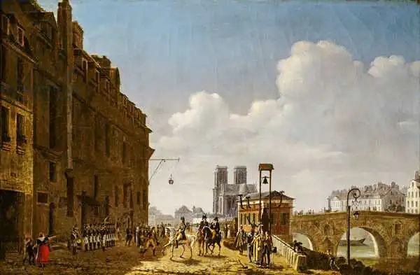 Bouhot, Etienne: The Emperor Napoleon visiting the market for eau-de-vie on the Quai Bercy on 8th February 1811