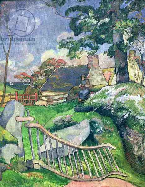 Gauguin, Paul: La porte en bois ou le gardien de porc
