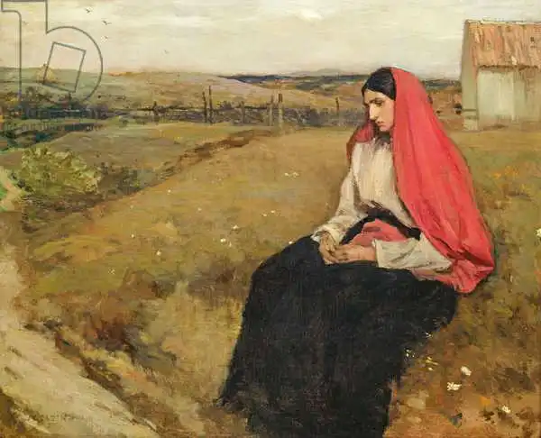 Cazin, Jean Charles: Woman in a landscape