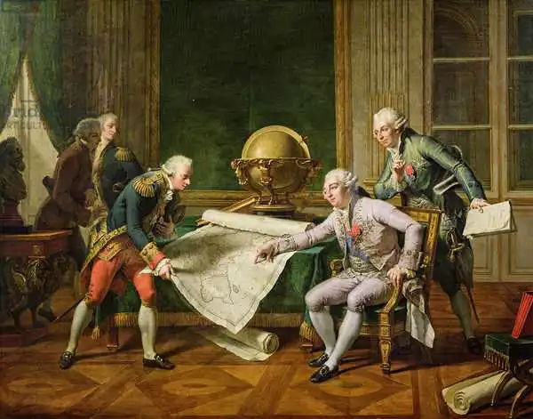 Monsiau, Nicolas Andre: Louis XVI (1754-93) Giving Instructions to La Perouse, 29th June 1785