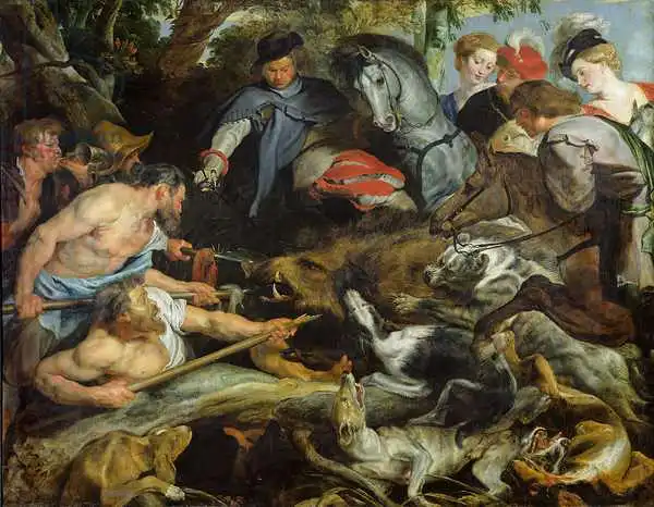 Rubens, Peter Paul: Chasser un sanglier, c.1615-16