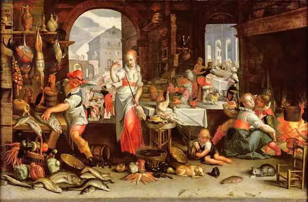 Wtewael, Peter: Kitchen Scene with the Parable of the Feast