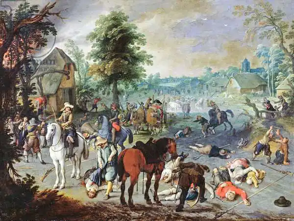 Vrancx, Sebastian: Pillage Scene in a Village