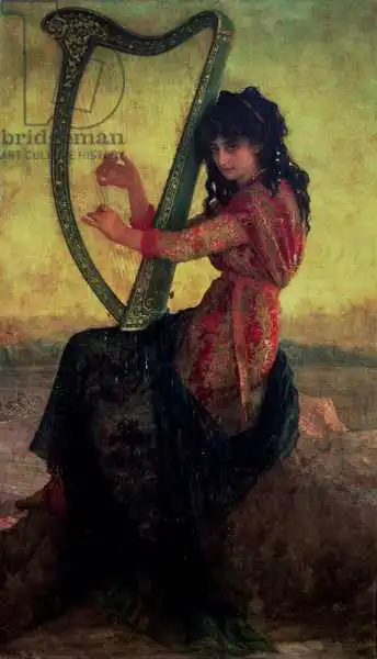 Herbert or Hebert, Antoine Auguste Ernest: Muse Playing the Harp