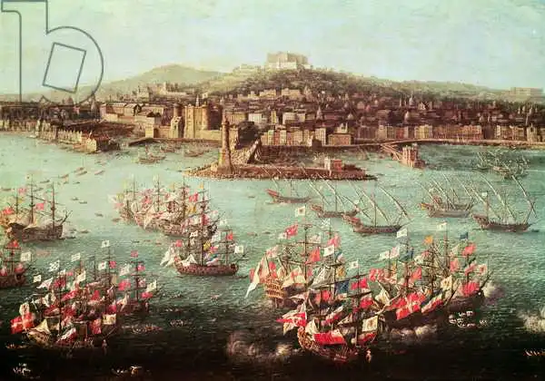Joli, Antonio: The fleet of King Charles III of Spain before the city of Naples, 6 October 1759