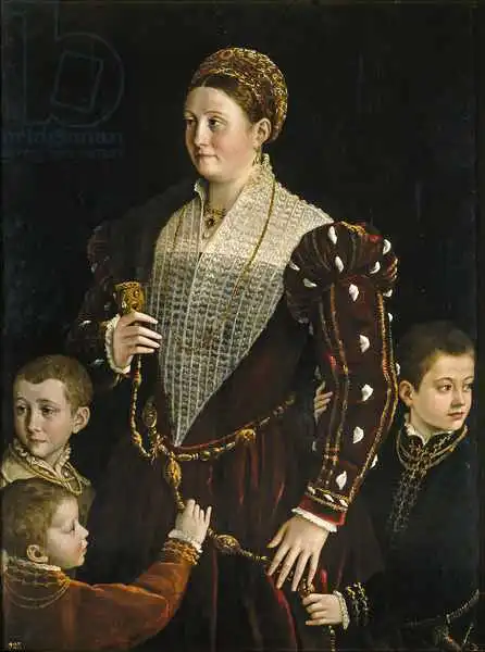 Parmigianino: Camilla Gonzaga, Contessa di San Secondo, with three sons