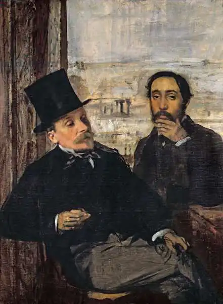 Degas, Edgar: Self Portrait with Evariste de Valernes (1816-96