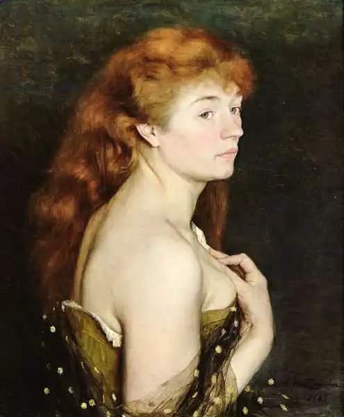 Maurin, Charles: Portrait of a Young Red Haired Woman