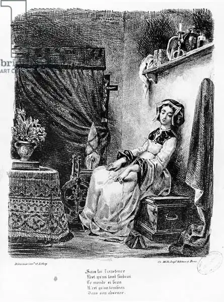 Delacroix, Eugene: Margarita en su habitación, de Fausto de Goethe