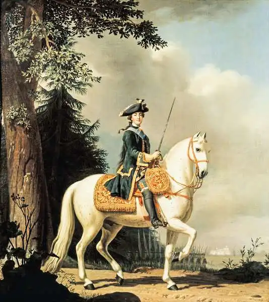 Erichsen, Vigilius: Equestrian Portrait of Catherine II (1729-96) the Great of Russia