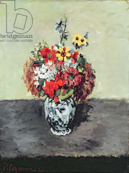 Cézanne, Paul: Flores en un jarrón de Delft, c.1873-75