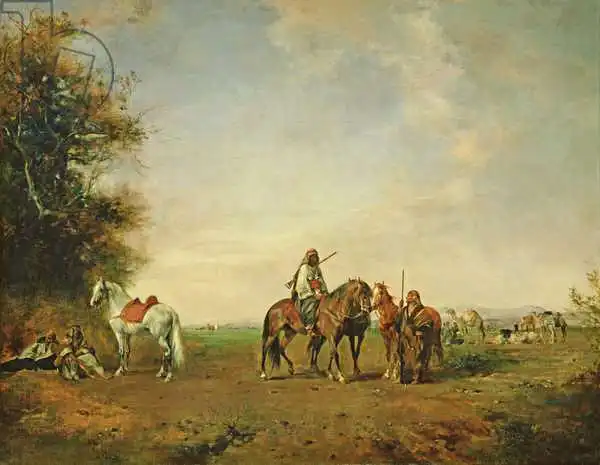 Fromentin, Eugene: Resting place of the Arab horsemen on the plain