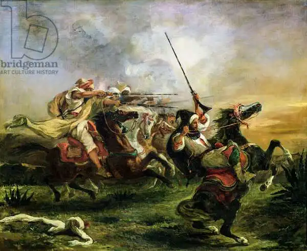 Delacroix, Eugene: Marokkanische Reiter bei militärischer Aktion