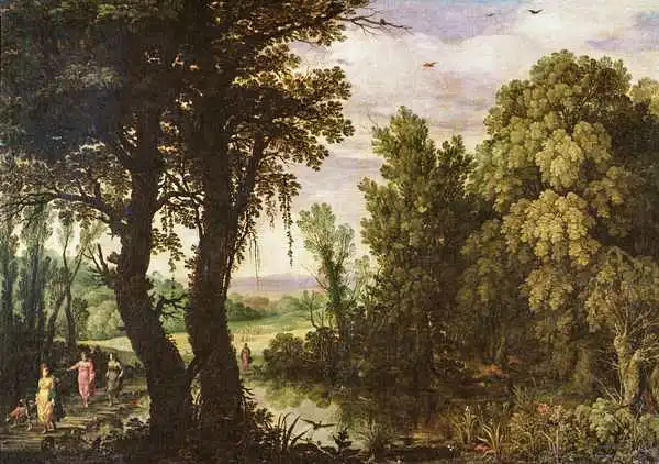 Brill or Bril, Paul: Diana with her attendant nymphs leaving for the hunt