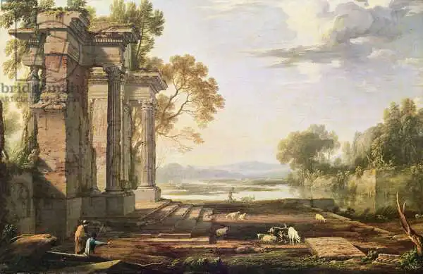 Patel, Pierre: Landscape with setting sun