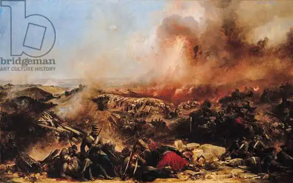 Langlois, Jean Charles: La bataille de Sébastopol, section gauche de Triptych, après 1855