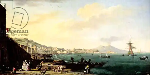 Vernet, Claude Joseph: Blick auf Neapel mit Vesuv im Hintergrund