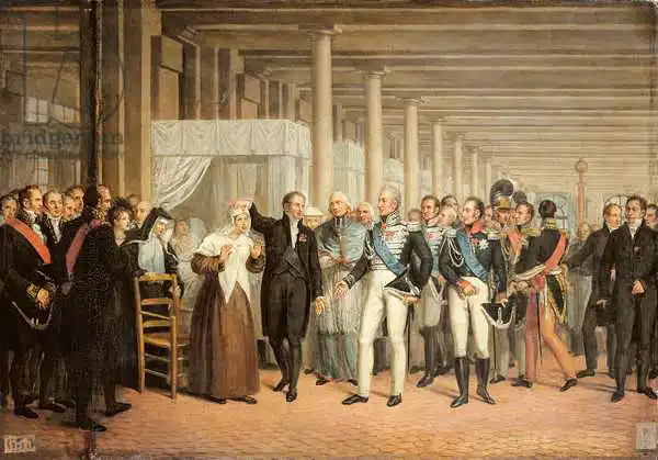 French school (19th century): Cataract Operation Performed by Guillaume Dupuytren (1777-1835) in the Presence of King Charles X (1757-1836) at the Hotel Dieu