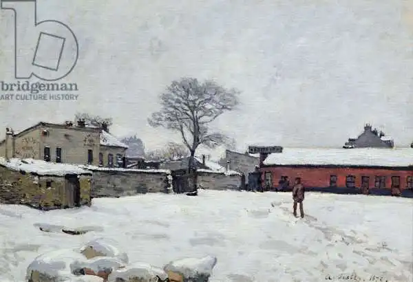 Sisley, Alfred: Sous la neige: la cour de la ferme de Marly-le-Roi
