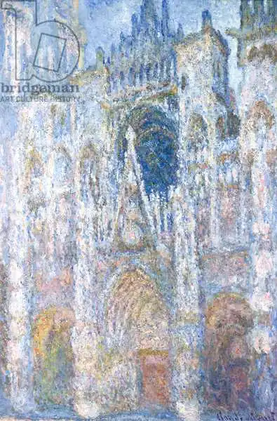 Monet, Claude: Cathédrale Rouen, harmonie bleue, lumière du soleil du matin