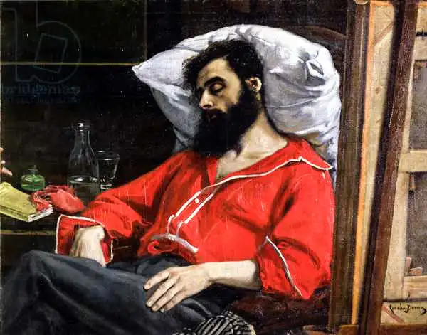 Carolus-Duran, Charles Emile Auguste: The Convalescent, or The Wounded Man, detail cut by the artist from 