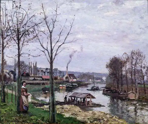 Pissarro, Camille: The Washing House, Pontoise Port-Marly, or The Wash-house