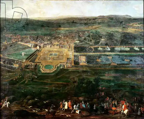Martin, Pierre-Denis: Louis XIV (1638-1715) hunting near the chateau of Fontainebleau