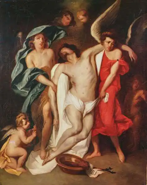 Delacroix, Eugene: The Body of Christ carried by Angels