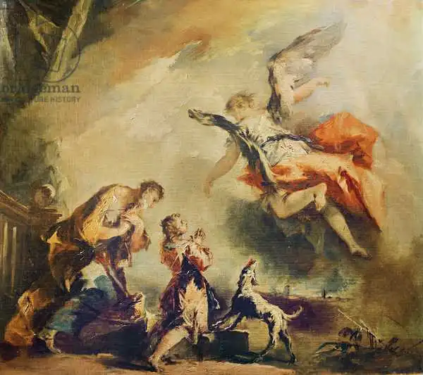 Guardi, Francesco: The Story of Tobias, the departure of the Archangel Raphael, c. 1750