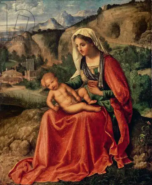 Giorgione: Virgin and Child in a Landscape