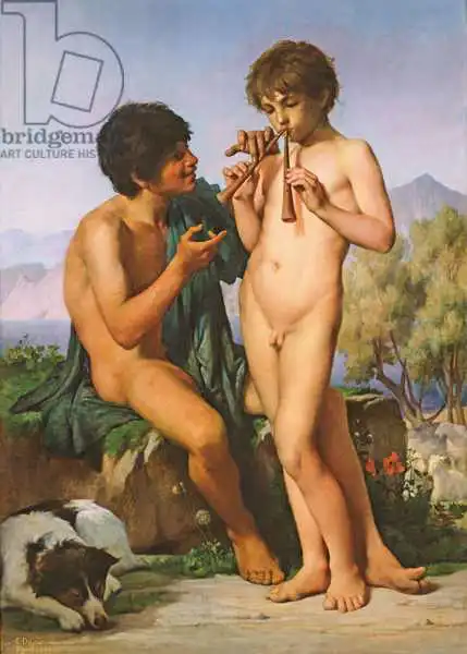 Delaunay, Jules Elie: The Flute Lesson