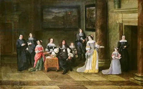 Palamedesz, Anthonie: Portrait of a Family in an Interior