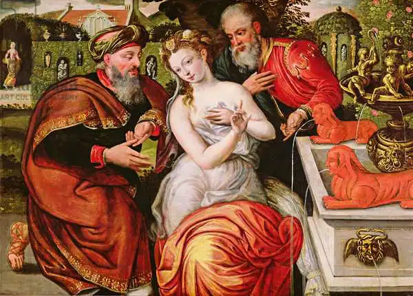 Flemish school (16th century): Susanna et les anciens