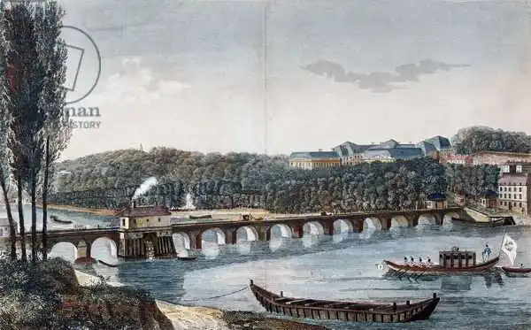 Courvoisier-Voisin, Henri: View of the Chateau and the Bridge of Saint-Cloud