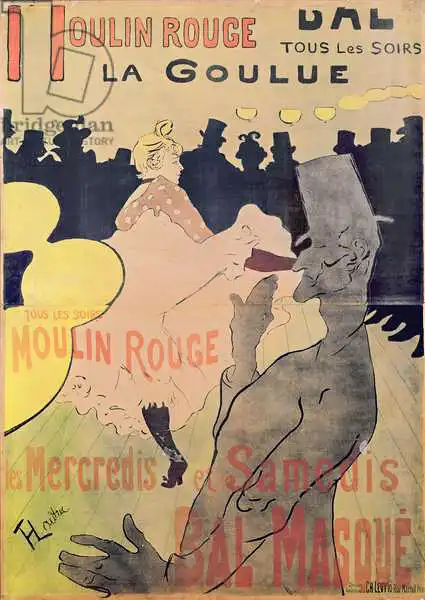 Toulouse-Lautrec, H.: Affiche publicitaire «La Goulue» au Moulin Rouge