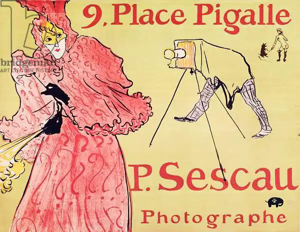 Toulouse-Lautrec, H.: P. Sescau Photographie (affiche), 1894 (Lithographie à cinq couleurs avec pinceau, crayon et technique éclaboussante)