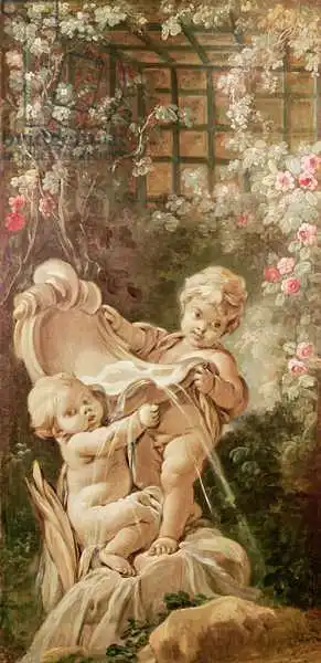 Boucher, Francois: Two Lovers near a Fountain, c.1750-65