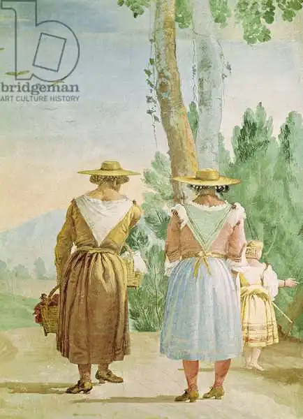 Tiepolo, Giovanni Domenico: Two Peasant Women and a Child Seen from Behind, from the 