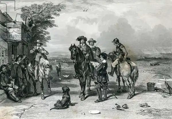 English school (19th century): The King on his Journey to the Scots, engraved by Frederick. T. Heath