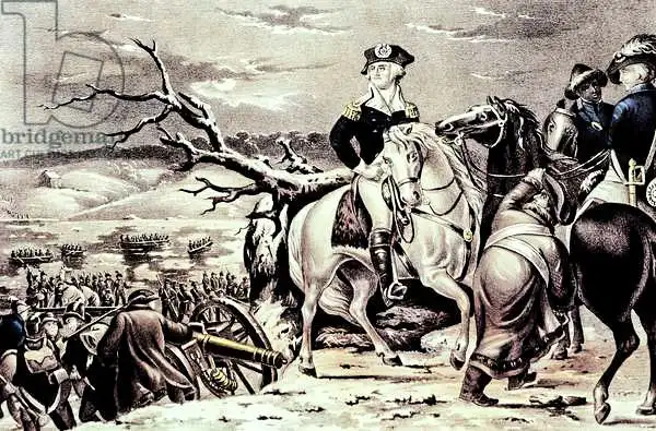 American school (19th century): George Washington crossing the Delaware, engraved by Nathaniel Currier (1813-88)