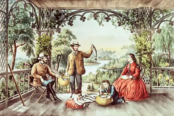 Currier, N.: Home from the Brook, The Lucky Fishermen
