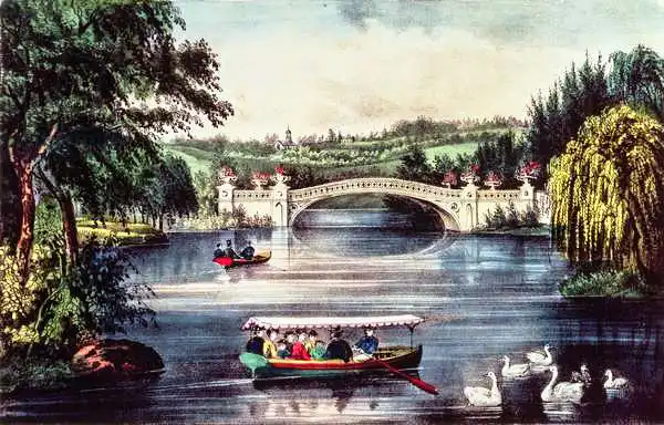 Currier, N.: Central Park - The Bridge