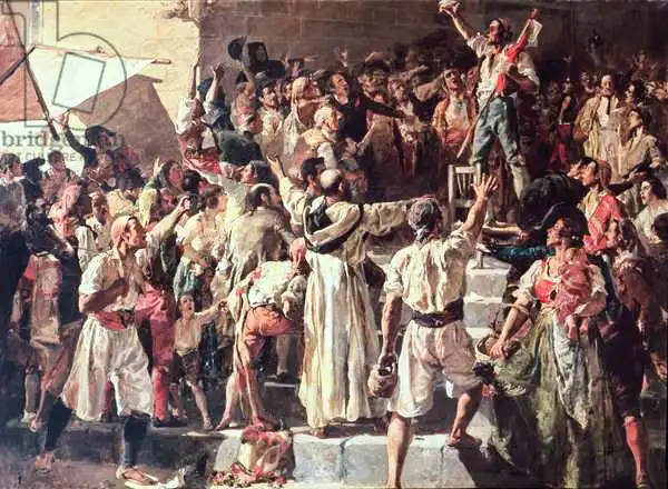Sorolla y Bastida, Joaquin: The Cry of the Palleter declaring was on Napoleon